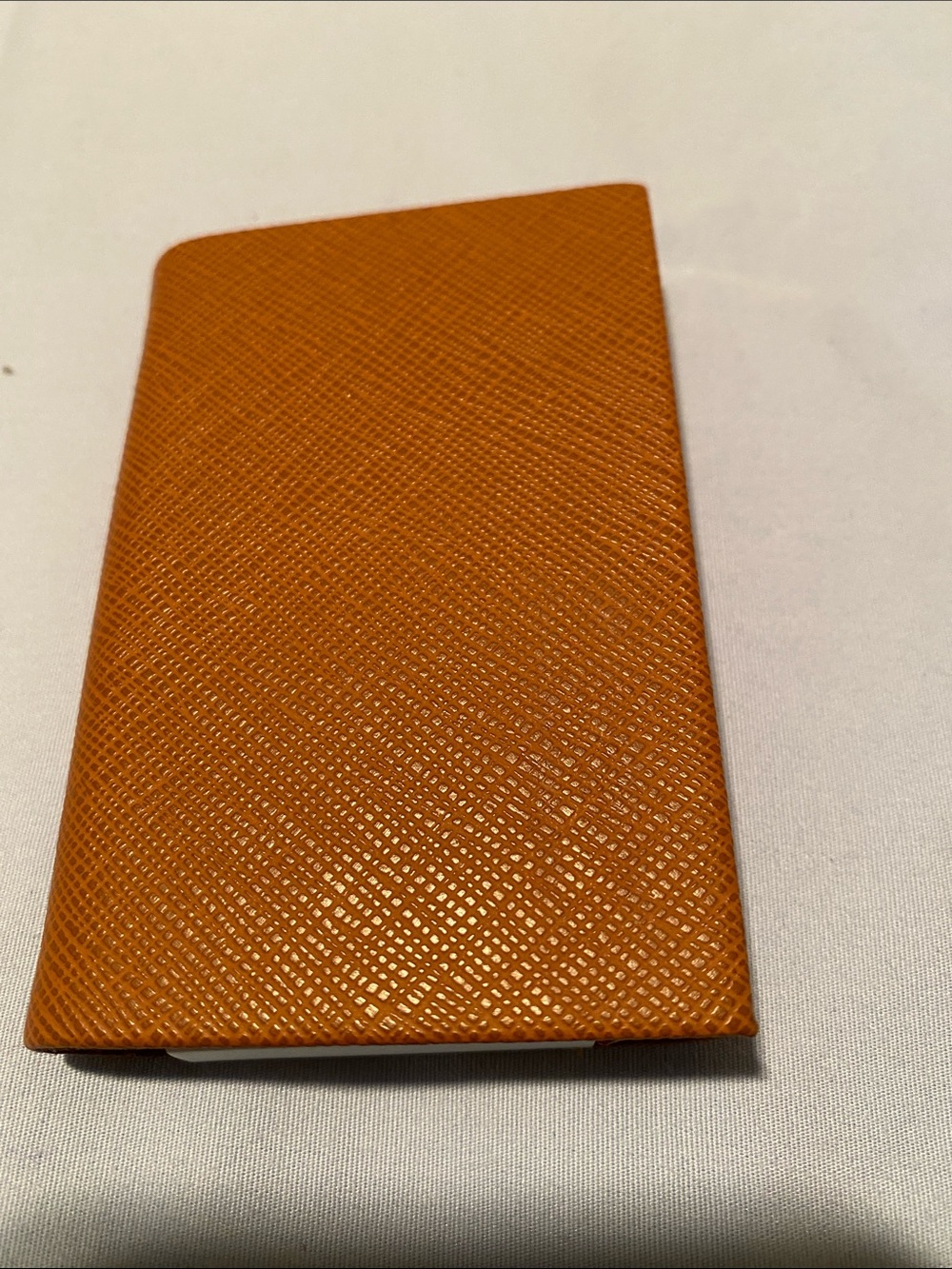 Textured Orange Leather cardholder